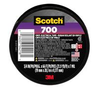 Scotch Vinyl 700 Electrical Tape, 1 Roll, Black, 3/4-in x 66-ft, General Purpose, Commercial Grade, Rated for Temperatures Up to 194-Degree, Highly Flexible, Stretchy & Conformable (700)