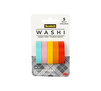 Scotch Washi Tape, Bright Colors, Assorted Patterns, 5 Rolls/Pack (C1017-5-P4)