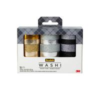 Scotch Washi Tape Glitter Metallic Design 15 Rolls Great for Bullet