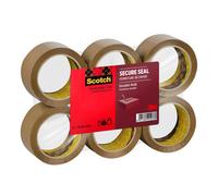 ScotchÂ® Secure Seal Packaging Tape Brown 50 mm x 66 m 6 Rolls/Pack