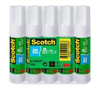 Scotch Glue Sticks - Solvent-Free Permanent - Ideal for Paper & Fabric - Pack of 5 x 8g