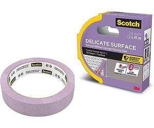 ScotchBlue Delicate Surface Advanced Masking Tape (24mm x 41m), Low Tack Painter’s Tape for Clean Sharp Paint Lines, Indoor Painting and Decorating, for Wallpaper and Furniture, 100% PEFC