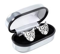 Scotish Pewtermill Brushed Chrome Highland Cow Coo Cufflinks