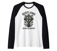 Scotland Alba Gu Brath Celtic Cross Thistle Gaelic Raglan Baseball Tee