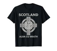 Scotland Alba Gu Brath Celtic Cross Thistle Gaelic T-Shirt