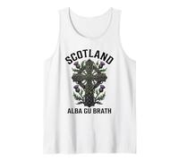 Scotland Alba Gu Brath Celtic Cross Thistle Gaelic Tank Top