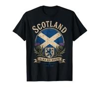 Scotland Alba Gu Brath Saltire Thistle Lion Heritage Art T-Shirt