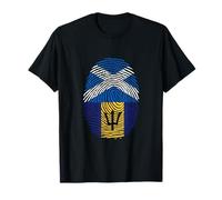 Scotland and BarbadosFingerprint Half Scottish Bajan Roots T-Shirt