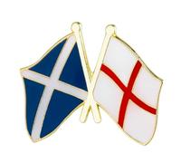 Scotland And England Crossed Flags Enamel Pin Badge United Kingdom Heritage Lapel Accessory Gold Tone Metal Souvenir Gift 2.5 x 1.9cm