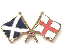 Scotland and England Friendship Flags Pin Badge Approximate size: 30mm x 14mm Long lasting hand crafted 'fired enamel' surface design Tarnish resistant metal badge UK company