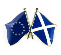 Scotland and EU Flags Friendship Enamel Pin Badge - European Union Remain Symbol 2.4 x 1.9 cm - Scottish Independence EU Solidarity Brooch