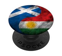 Scotland and Kurdistan Yin Yang - Kurdish Scottish Flag PopSockets Grip and Stand for Phones and Tablets