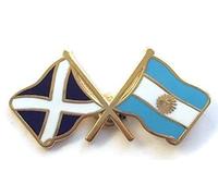 Scotland & Argentina Flags Friendship Courtesy Enamel Lapel Pin Badge T551