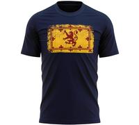 Scotland Badge Mens T Shirt Scottish Coat of Arms Football Tee Supporters Top, XXL, Navy