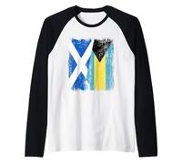 Scotland Bahamas Half Flag Scottish Bahamian Jersey Raglan Baseball Tee