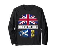 Scotland Barbados Mix Heritage Proud of Roots Scottish Bajan Long Sleeve T-Shirt