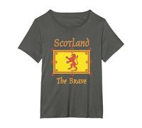 Scotland Brave Flag Lion Vintage Scottish T-Shirt, Women's Plus, Asphalt Grey, 6X