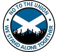 Scotland Car Sticker - No to The Union, We Stand Alone Together - for Exterior Bumper or Window, Also for laptops, Tablets, etc (White, Window)