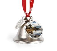 Scotland Castle Water Lake Scottish Christmas Bell Xmas for Tree Decor Festive Home Wall Decor & Gift, Love Bell