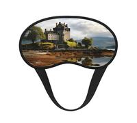 Scotland Castle Water Lake Scottish Sleep Mask for Side Sleeper, Blackout Sleep Eye Mask Comfortable Blindfold Eyeshade Soft Breathable Sleeping Mask with Elastic Strap Silk Eye Covers for Travel