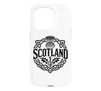 Scotland Celtic Knot Thistle Black Print Case for iPhone 15 Pro