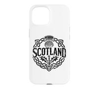 Scotland Celtic Knot Thistle Distressed Black Print Case for iPhone 15