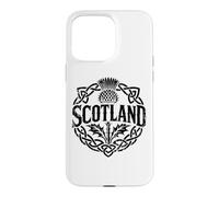 Scotland Celtic Knot Thistle Distressed Black Print Case for iPhone 15 Pro Max