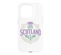 Scotland Celtic Knot Thistle Distressed Color Print Case for iPhone 15 Pro
