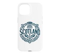 Scotland Celtic Knot Thistle Distressed Navy Print Case for iPhone 15
