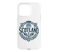 Scotland Celtic Knot Thistle Distressed Navy Print Case for iPhone 15 Pro Max