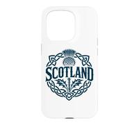 Scotland Celtic Knot Thistle Navy Print Case for iPhone 15 Pro