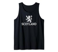 Scotland Celtic Lettering Rampant Lion Distressed Print Tank Top