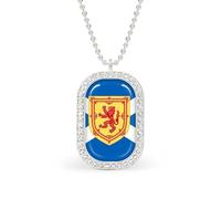 Scotland Coat of Arms Flag Funny Pendant Necklace for Women Personalized Fashion Jewelry Diamond Necklaces for Wedding Birthday Gold Silver