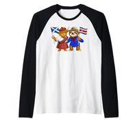 Scotland Costa Rica Flag Scottish Roots Proud Costa Rican Raglan Baseball Tee