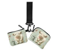 Scotland Cow Fresh Spring Women's Card Cases Change Holder Small Detachable Identity Card Protector with Zipper Pocket for Work 2 Pcs mujer para, scotland cow fresh spring, Modern