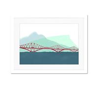 Scotland Edinburgh Forth Rail Arthurs Seat Large Art Print Poster Wall Decor 18x24 inch Supplied Ready To Hang With Included Mount Brackets