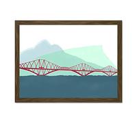 Scotland Edinburgh Forth Rail Arthurs Seat Large Framed Art Print Poster Wall Decor 18x24 inch