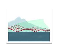 Scotland Edinburgh Forth Rail Arthurs Seat Large Framed Art Print Poster Wall Decor 18x24 inch