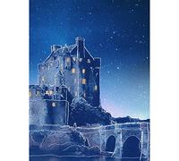 Scotland Eilean Donan Night Large Canvas Wall Art Print