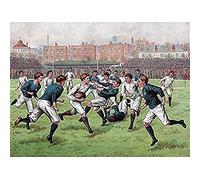 Scotland England 1893 Rugby Football Match Painting Unframed Wall Art Print Poster Home Decor Premium
