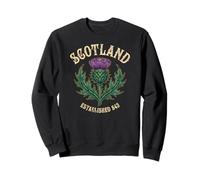 Scotland Established 843 Flowering Thistle Distressed Sweatshirt
