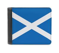Scotland Flag Bi-fold Men's Wallets with 6 Card Slots Slim Travel Purse Leather Money Clip
