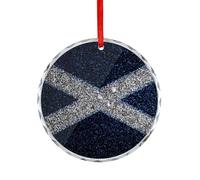 Scotland Flag Christmas Ornaments Crystal Glass Hanging Pendant Craft Gifts for Christmas Tree Decoration