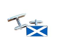 Scotland Flag Cufflinks - St Andrew’s Cross Saltire Flag Gift for Men | Blue & White Scottish National Design | Groomsmen Wedding Gift | Gift Box Included | Proud Scottish Heritage Keepsake