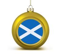 Scotland Flag Cute Baubles Christmas Balls PC Plastic Xmas Tree Hanging Ornaments for Home Holiday Decoration Golden-style