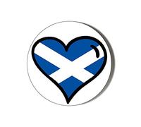 Scotland Flag Heart Shaped Design 6 x 70mm Large Vinyl Stickers Pack of 6