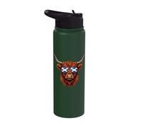 Scotland Flag Highlander Cow Scottish Highland Cow Stainless Steel Insulated Water Bottle
