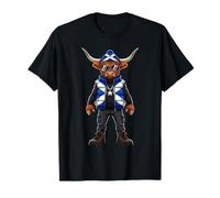 Scotland Flag Highlander Cow Scottish Highland Cow T-Shirt