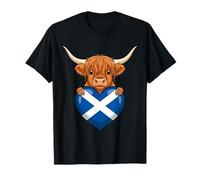 Scotland Flag Highlander Cow Scottish Highland Cow T-Shirt