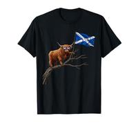 Scotland Flag Highlander Cow Scottish Highland Cow T-Shirt